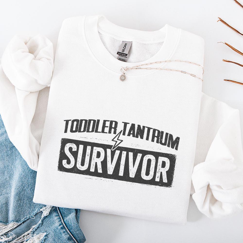 Toddler Tantrum Survivor PNG, Funny Mom PNG DTG Shirt Design - 300 DPI