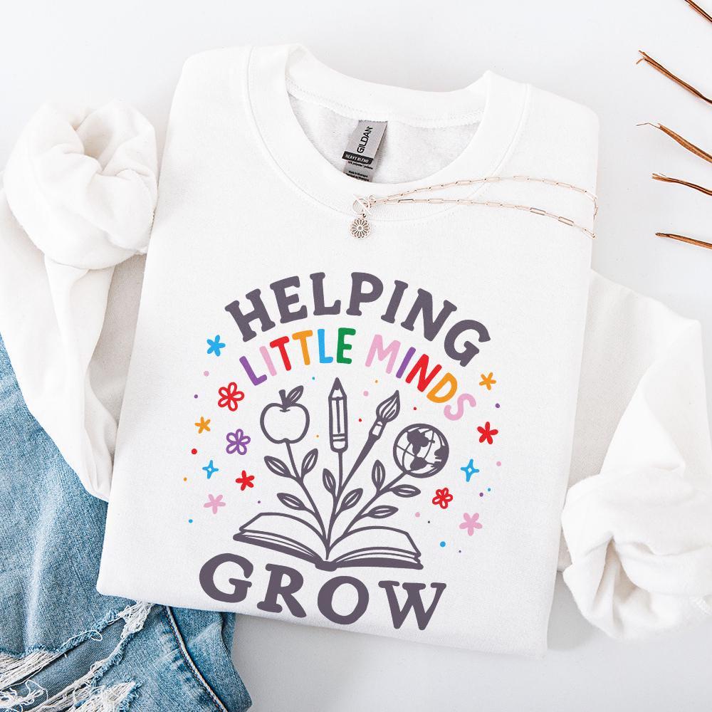 Helping Little Minds Grow PNG, Back To School Teacher Appreciation Shirt