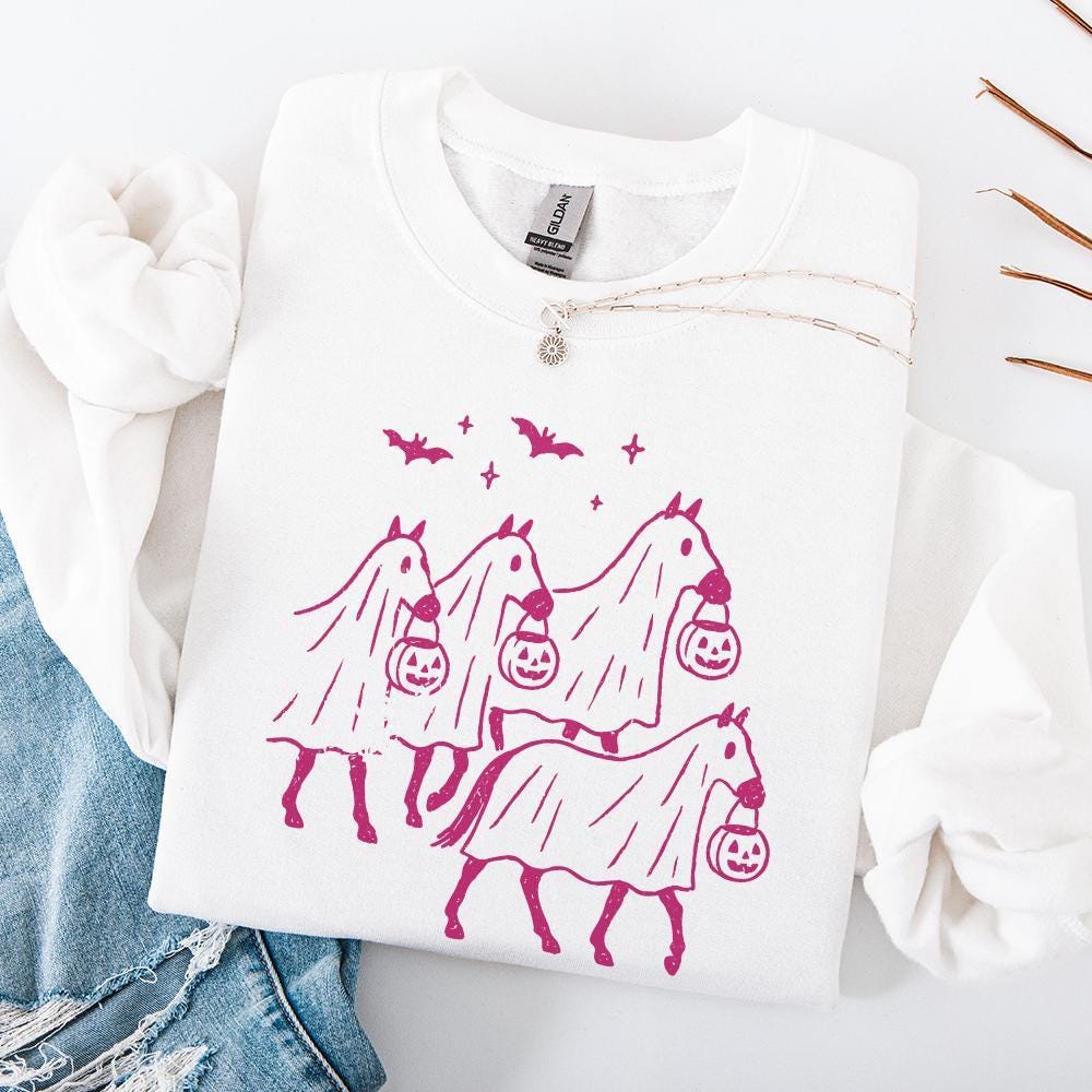 Halloween Ghost Horses PNG, Cute Trick Or Treat Animal Costume Clipart -