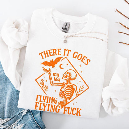 There It Goes My Last Flying Fuck PNG, Sarcastic Skeleton Digital