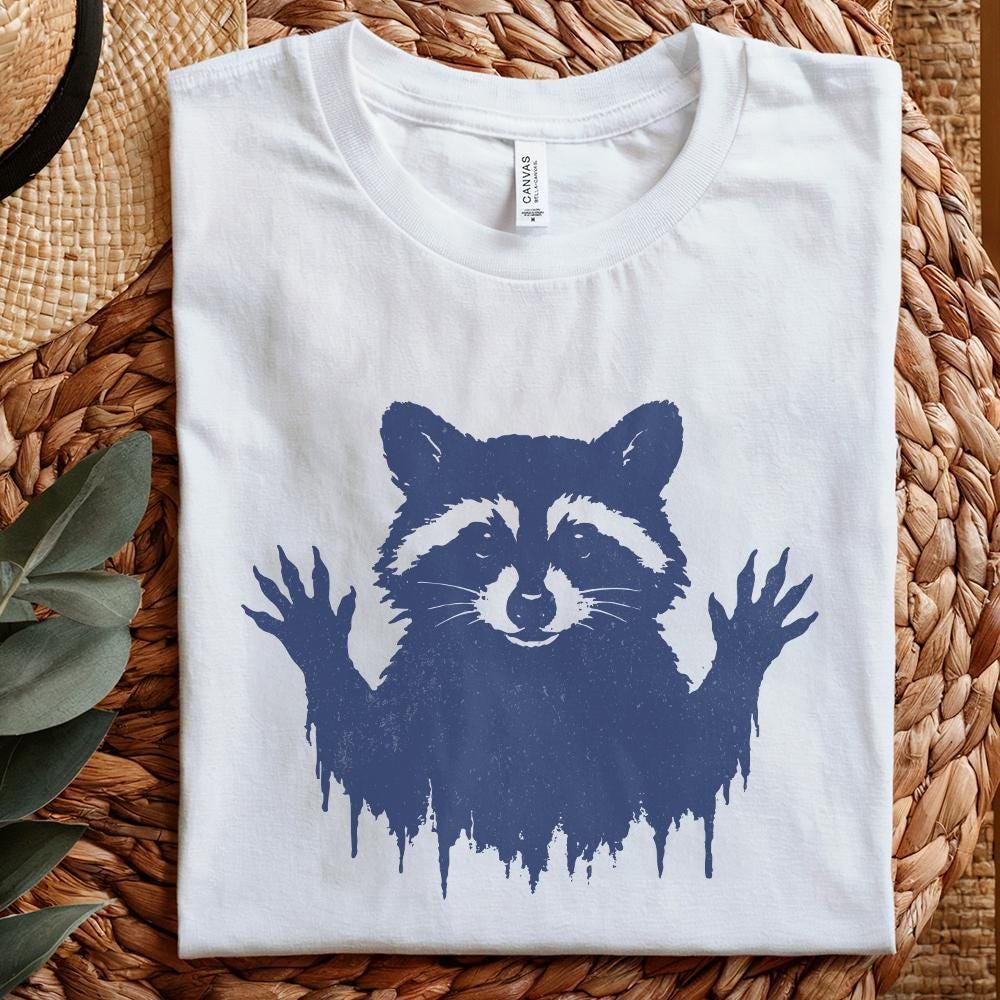 Distressed Raccoon PNG, Woodland Animal PNG - 300 DPI Design for T-Shirt