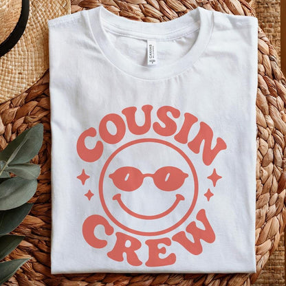 Cousin Crew PNG, Retro Smiley Face Digital Download - 300 DPI Design for