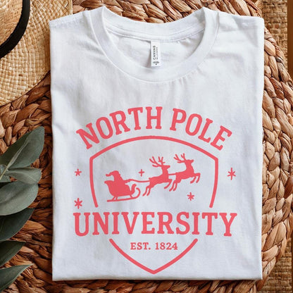 North Pole University PNG, Santa Sleigh Christmas Shirt PNG - 300 DPI