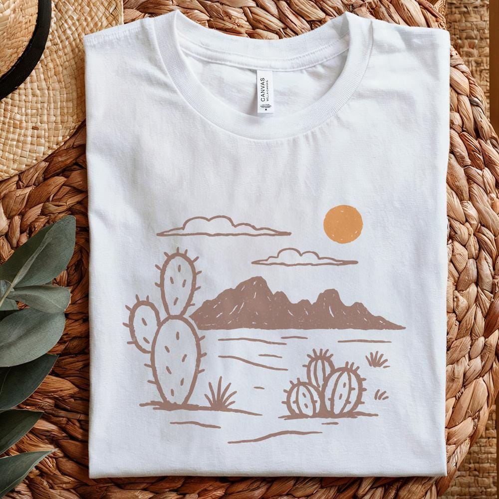 Cactus PNG Desert PNG Mountain PNG, Boho Desert Landscape - 300 DPI
