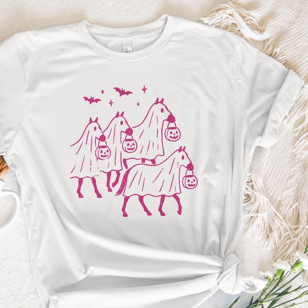 Halloween Ghost Horses PNG, Cute Trick Or Treat Animal Costume Clipart -