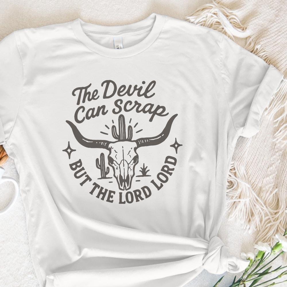 The Devil Can Scrap But The Lord Lord PNG, Western PNG Christian Longhorn