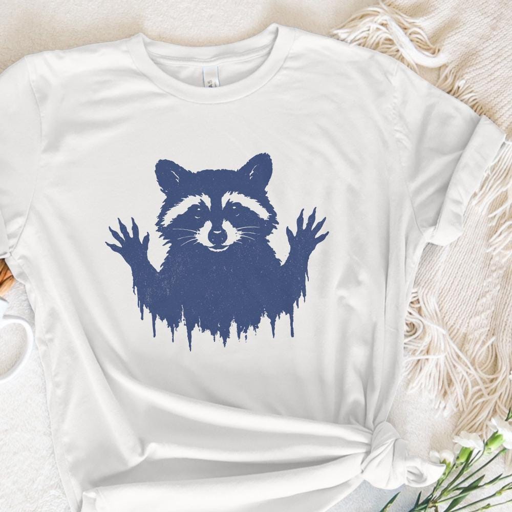 Distressed Raccoon PNG, Woodland Animal PNG - 300 DPI Design for T-Shirt