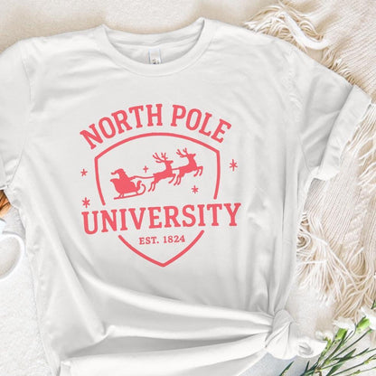 North Pole University PNG, Santa Sleigh Christmas Shirt PNG - 300 DPI