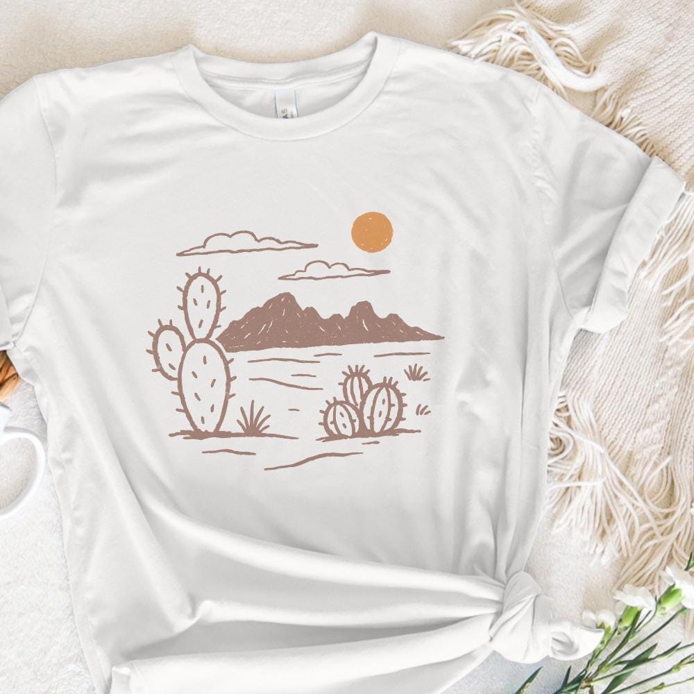 Cactus PNG Desert PNG Mountain PNG, Boho Desert Landscape - 300 DPI