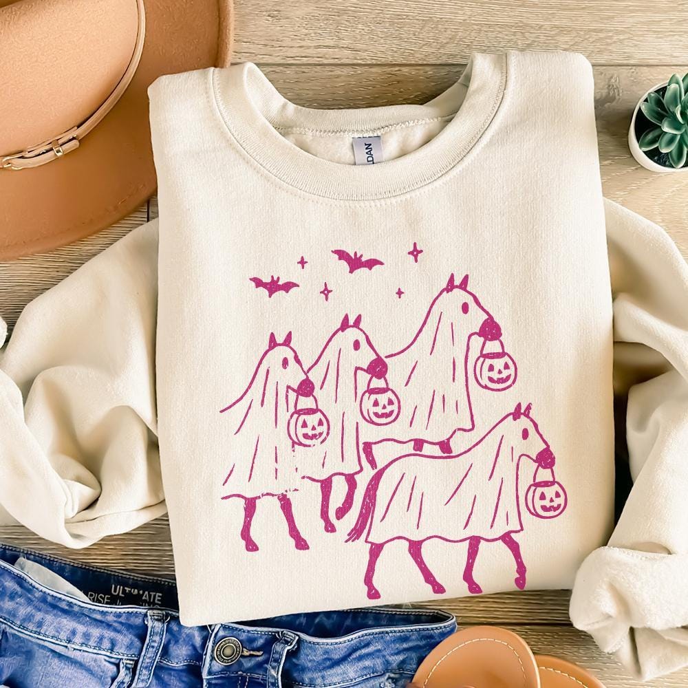 Halloween Ghost Horses PNG, Cute Trick Or Treat Animal Costume Clipart -