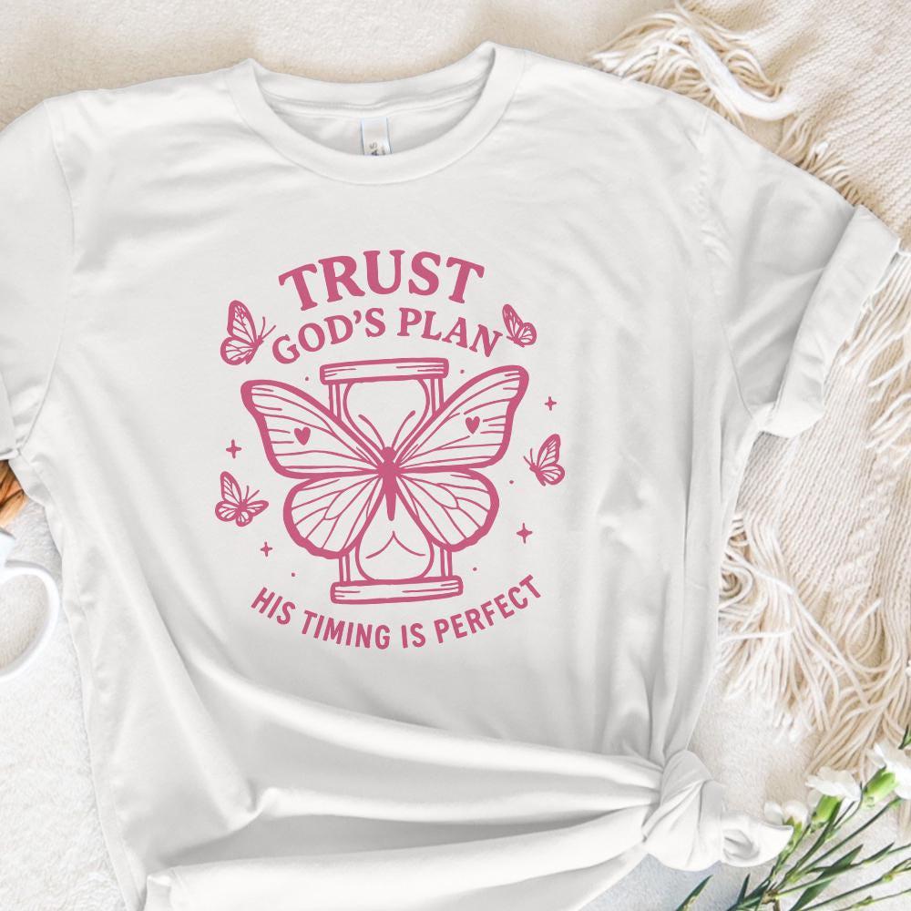 Trust God's Plan His Timing Is Perfect PNG • Christian Hourglass
