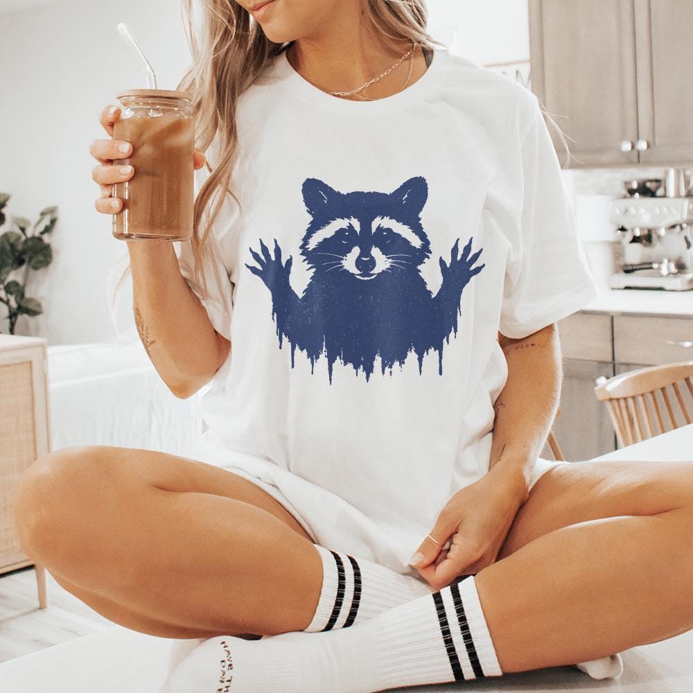 Distressed Raccoon PNG, Woodland Animal PNG - 300 DPI Design for T-Shirt