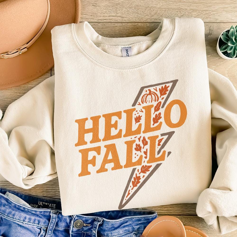 Hello Fall PNG, Fall Shirt PNG - 300 DPI Design for T-Shirt