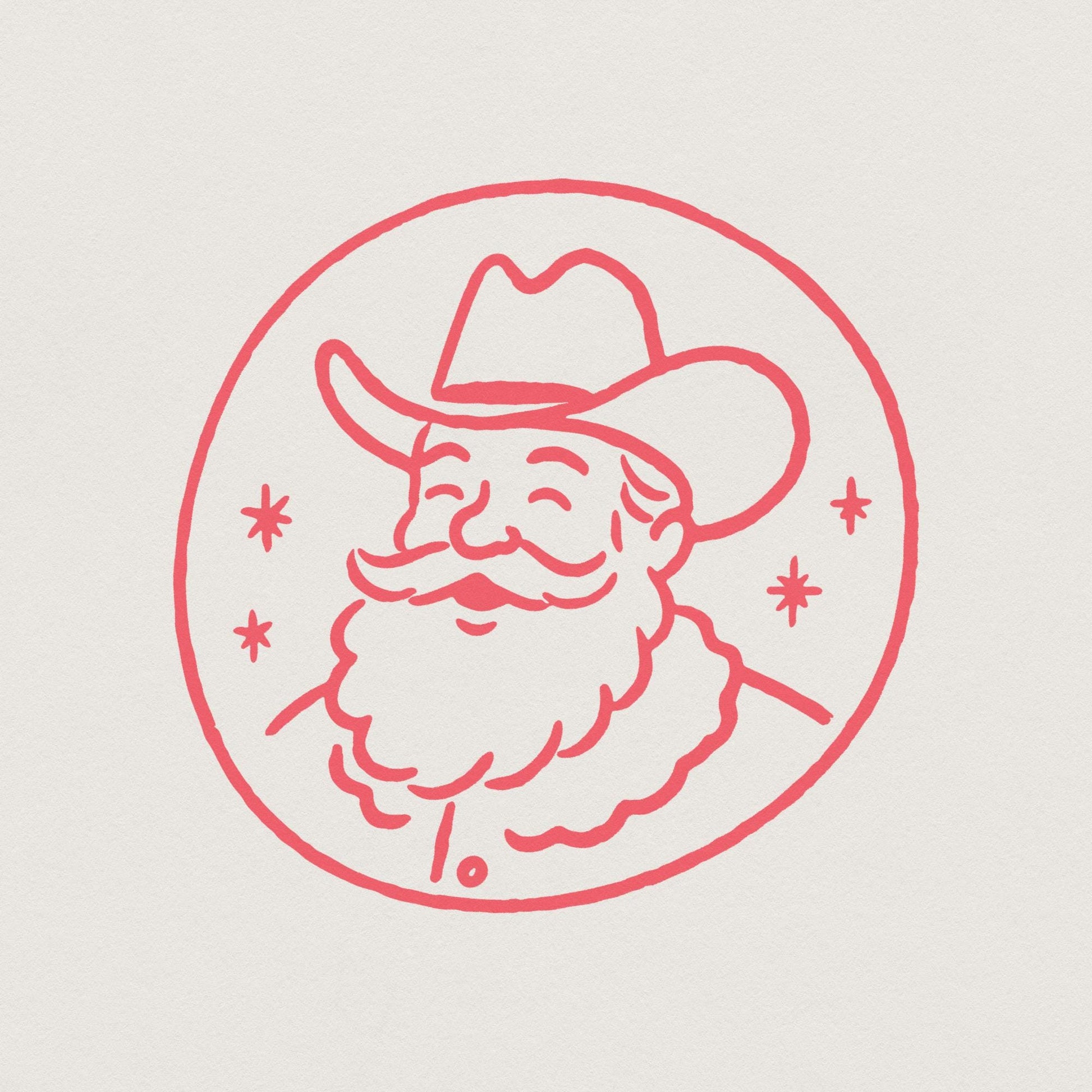 Jolly Cowboy Santa PNG, Western Christmas Clipart Download - 300 DPI