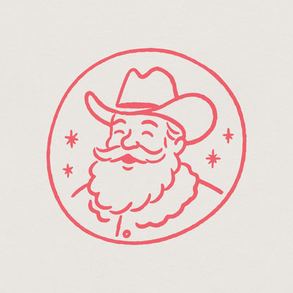 Jolly Cowboy Santa PNG, Western Christmas Clipart Download - 300 DPI