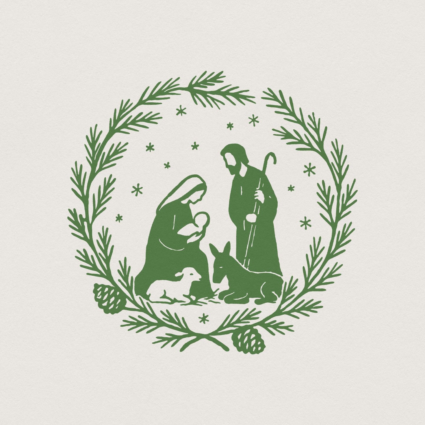 Christian Christmas Nativity Scene PNG, Holy Family - 300 DPI Design for