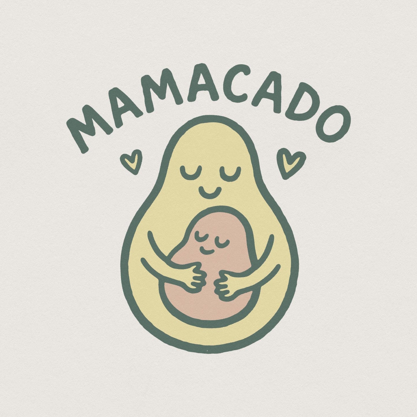 Mamacado PNG, Cute Avocado Mom and Baby Digital Download - 300 DPI Design