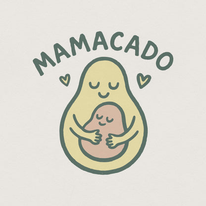Mamacado PNG, Cute Avocado Mom and Baby Digital Download - 300 DPI Design
