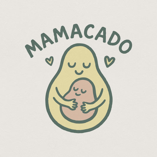 Mamacado PNG, Cute Avocado Mom and Baby Digital Download - 300 DPI Design