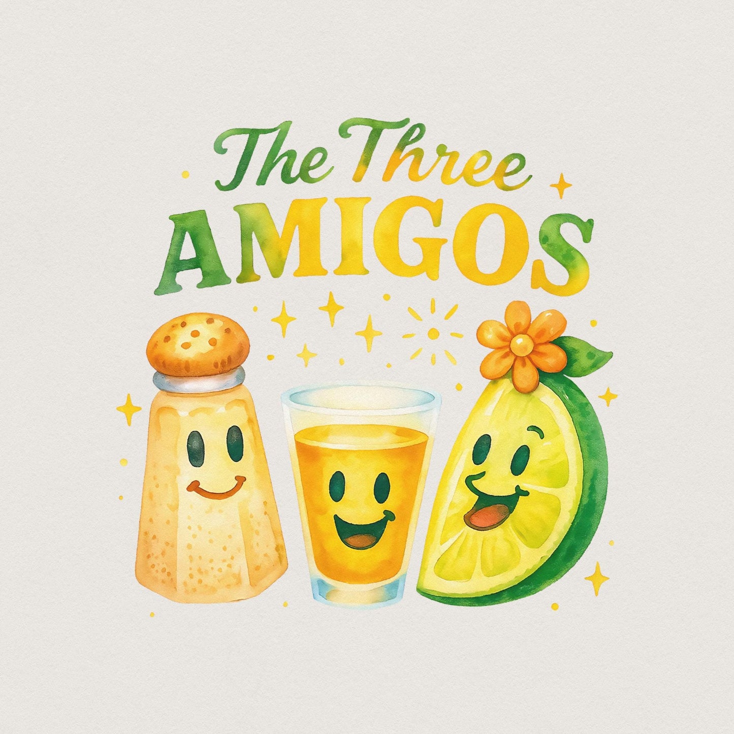 The Three Amigos PNG, Salt Lime Tequila Digital Art File - 300 DPI Design