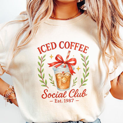 Iced Coffee Social Club Est. 1987 PNG, Coffee Club Lover Sublimation PNG
