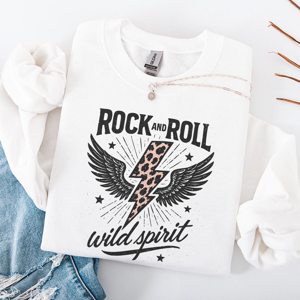 Rock And Roll Wild Spirit PNG, Leopard Lightning Bolt With Wings Design -
