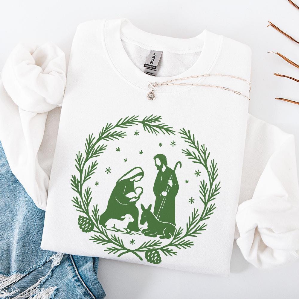 Christian Christmas Nativity Scene PNG, Holy Family - 300 DPI Design for