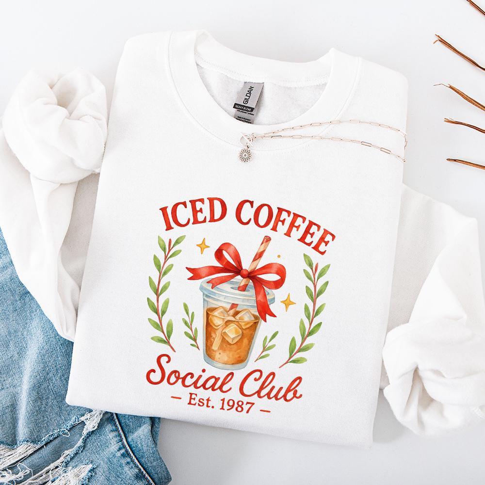 Iced Coffee Social Club Est. 1987 PNG, Coffee Club Lover Sublimation PNG