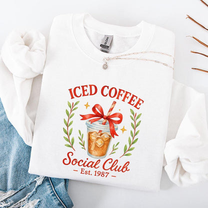 Iced Coffee Social Club Est. 1987 PNG, Coffee Club Lover Sublimation PNG