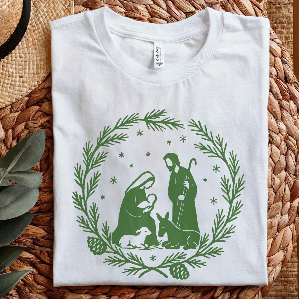 Christian Christmas Nativity Scene PNG, Holy Family - 300 DPI Design for