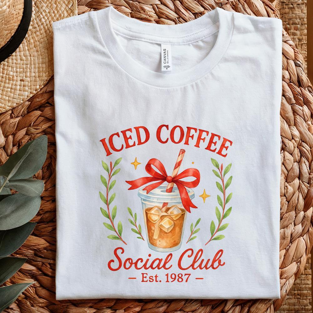 Iced Coffee Social Club Est. 1987 PNG, Coffee Club Lover Sublimation PNG