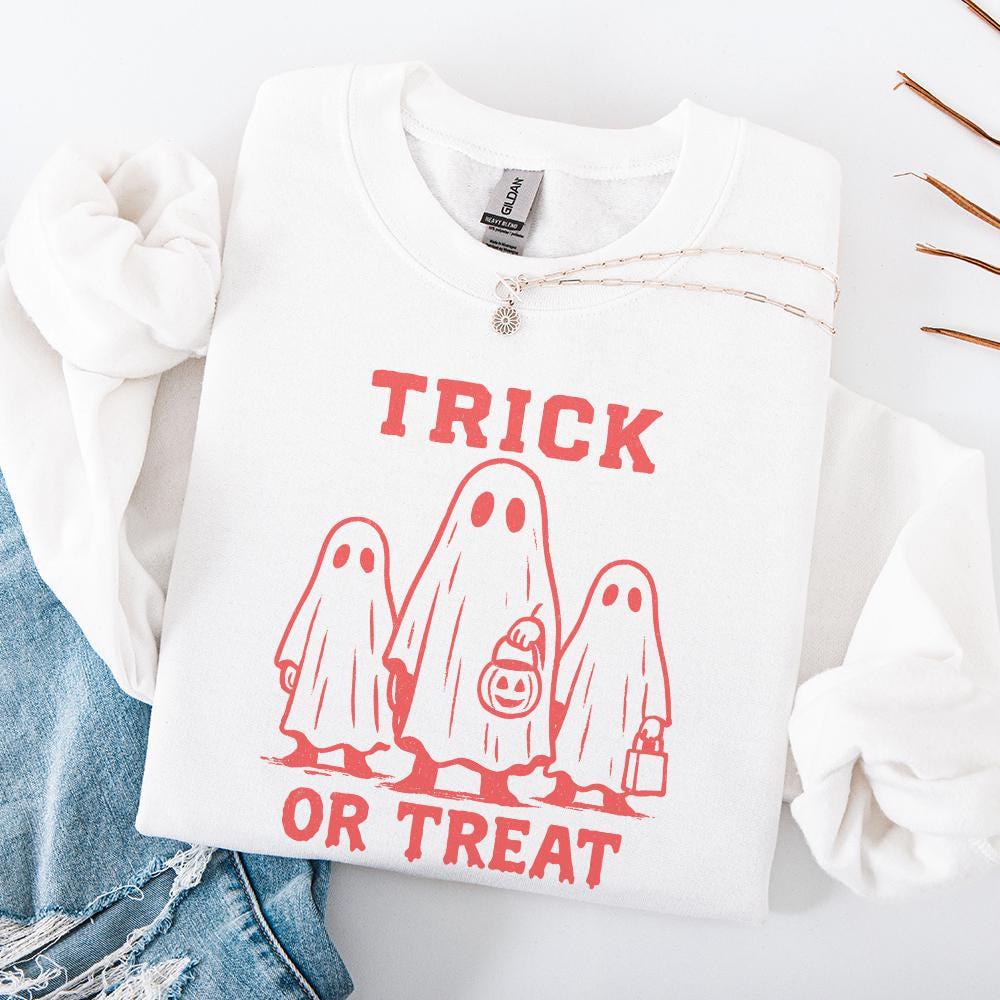 Trick Or Treat Retro Ghost PNG, Halloween PNG - 300 DPI Design for T-Shirt