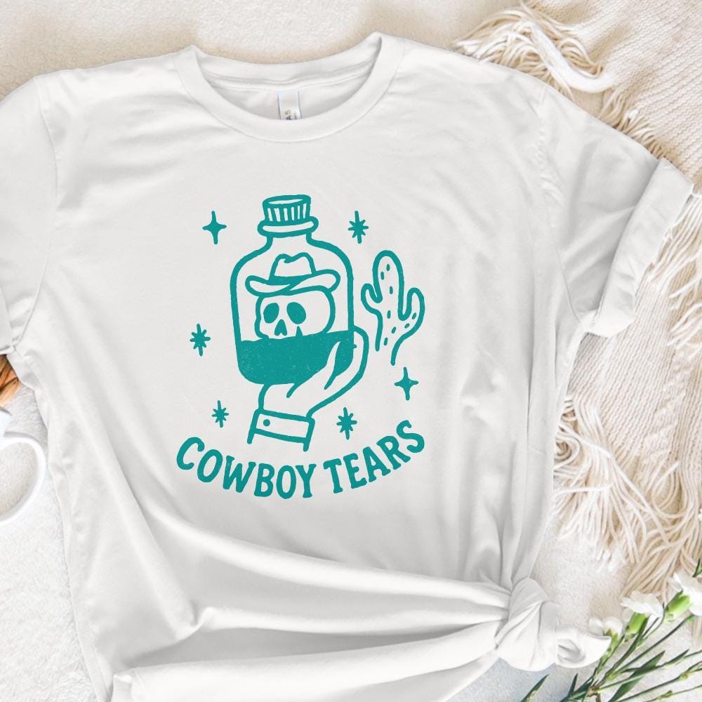 Cowboy Tears PNG, Western PNG Digital Download - 300 DPI Design for T-Shirt