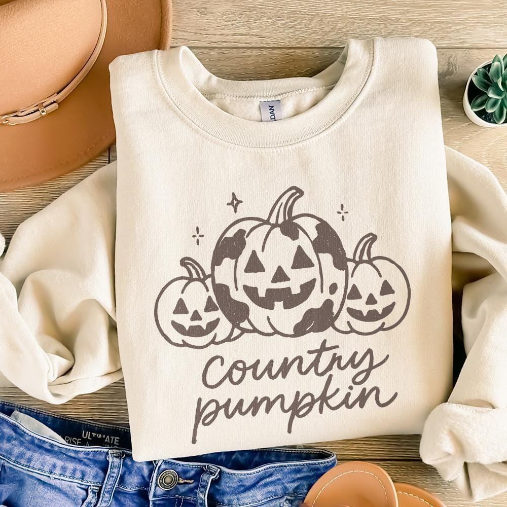 Country Pumpkin PNG, Halloween Pumpkin Digital Download - 300 DPI Design