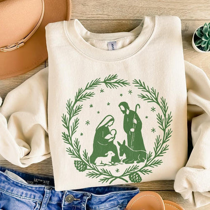 Christian Christmas Nativity Scene PNG, Holy Family - 300 DPI Design for