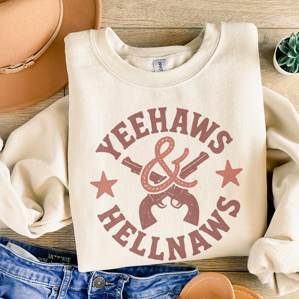 Yeehaws & Hellnaws PNG, Western Country PNG Digital Download - 300 DPI