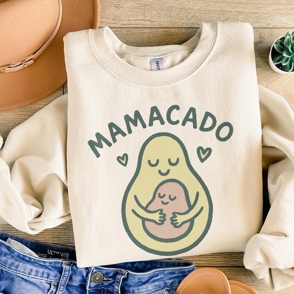 Mamacado PNG, Cute Avocado Mom and Baby Digital Download - 300 DPI Design