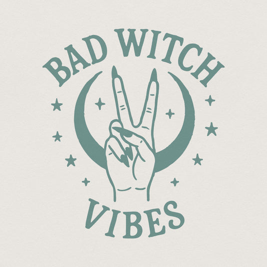 Bad Witch Vibes PNG Digital Download, Celestial Witchy Art - 300 DPI