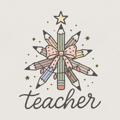 Teacher Pencil Star PNG, Best Teacher Ever PNG - 300 DPI Design for T-Shirt