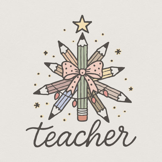 Teacher Pencil Star PNG, Best Teacher Ever PNG - 300 DPI Design for T-Shirt