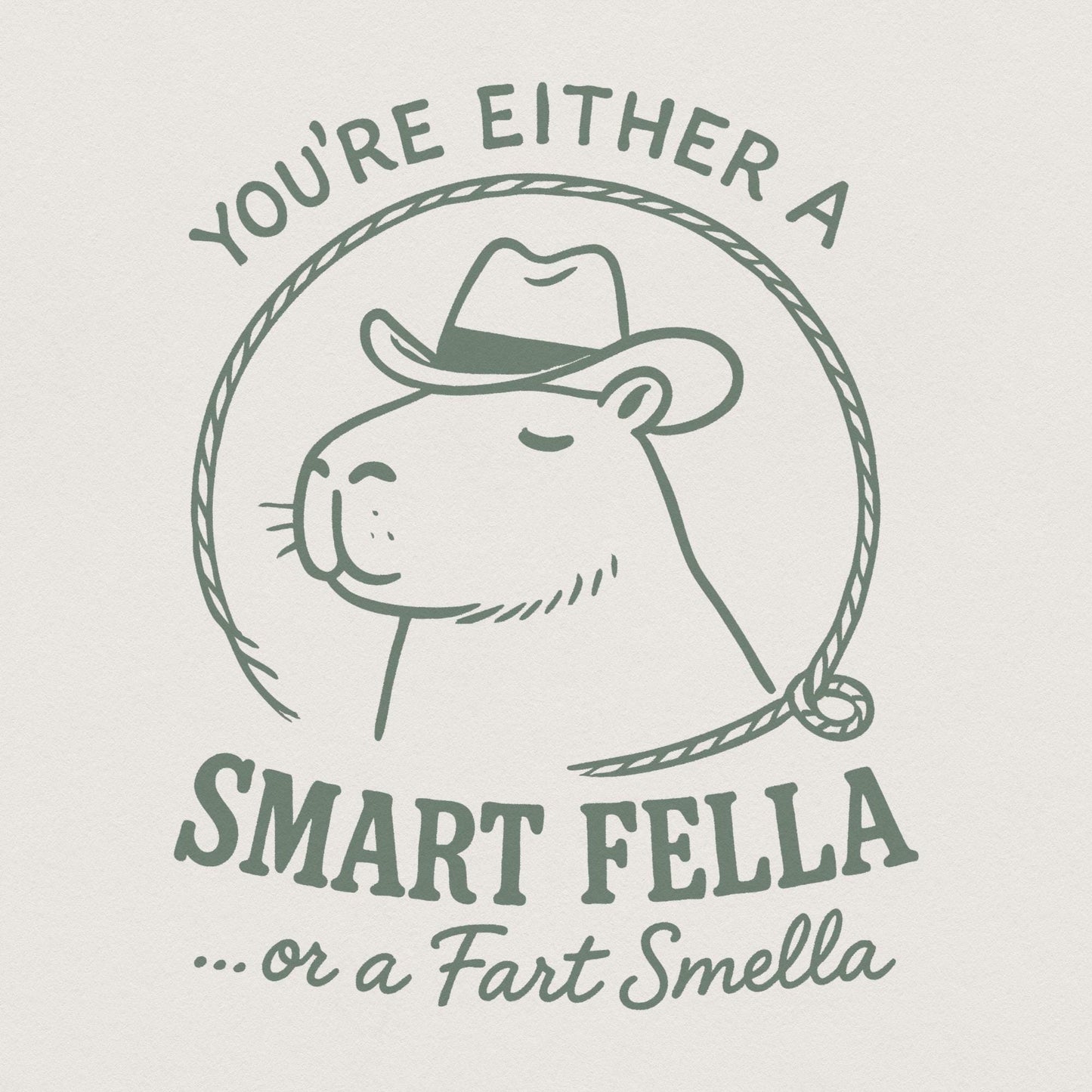Smart Fella or a Fart Smella Capybara T-Shirt PNG, Funny Cowboy PNG