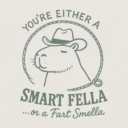 Smart Fella or a Fart Smella Capybara T-Shirt PNG, Funny Cowboy PNG