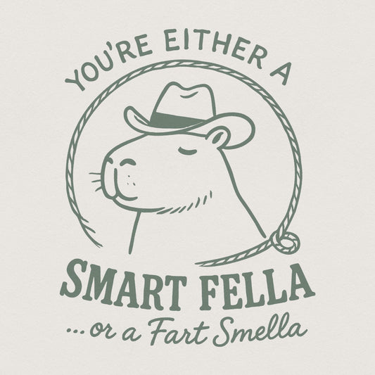 Smart Fella or a Fart Smella Capybara T-Shirt PNG, Funny Cowboy PNG