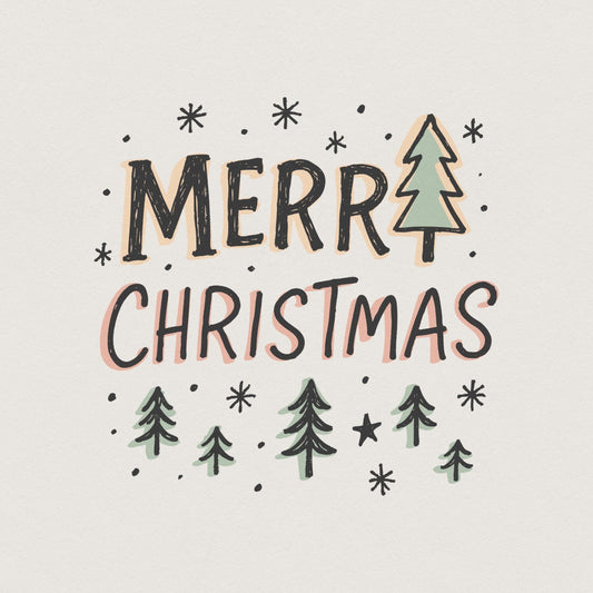 Merry Christmas PNG, Retro Christmas PNG - 300 DPI Design for T-Shirt