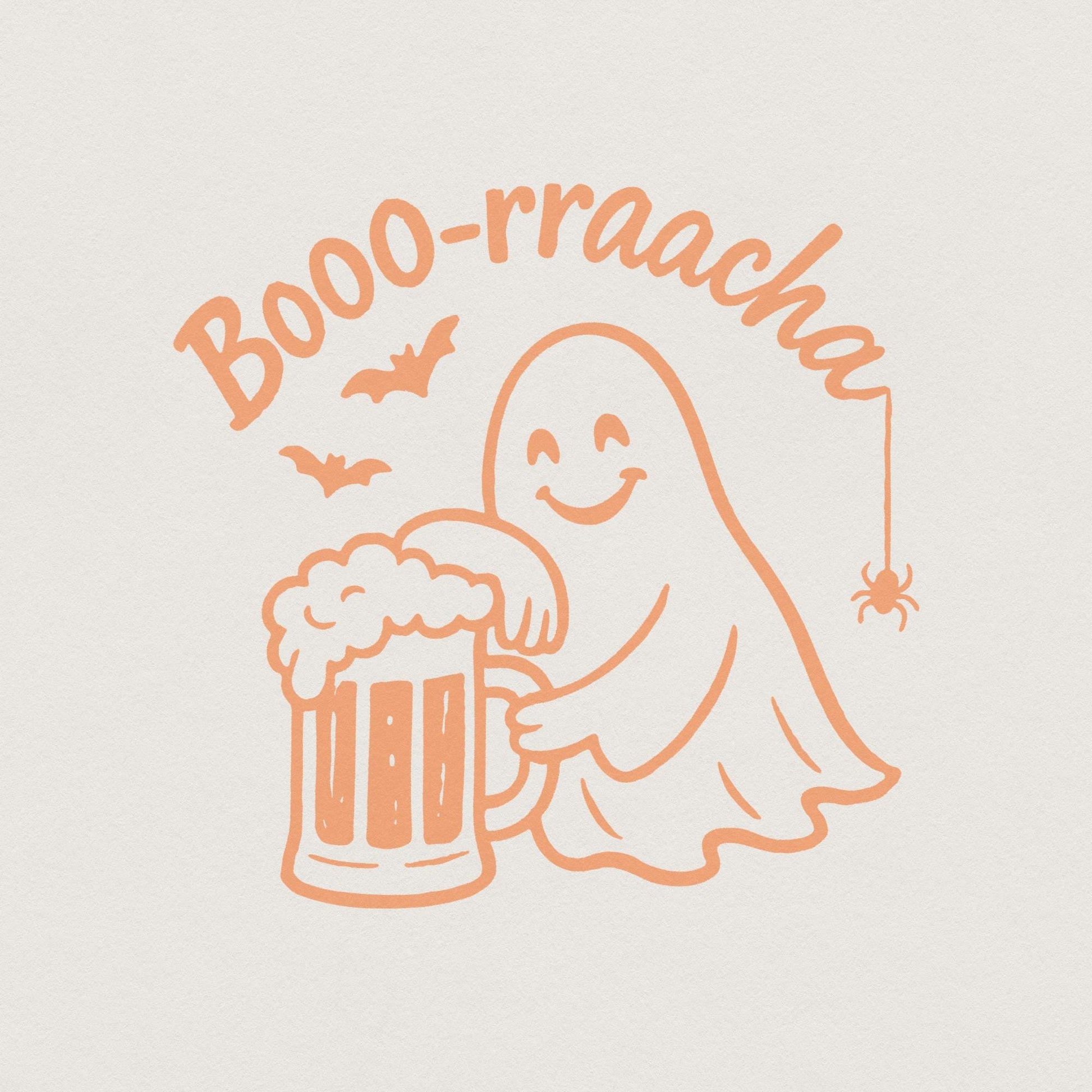 Booo-rraacha PNG, Retro Halloween Funny Ghost Digital Download - 300 DPI