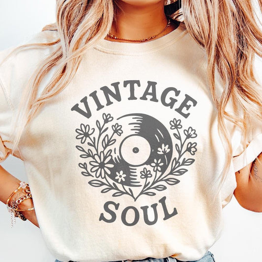 Vintage Soul PNG, Retro Vinyl Record - 300 DPI Design for T-Shirt