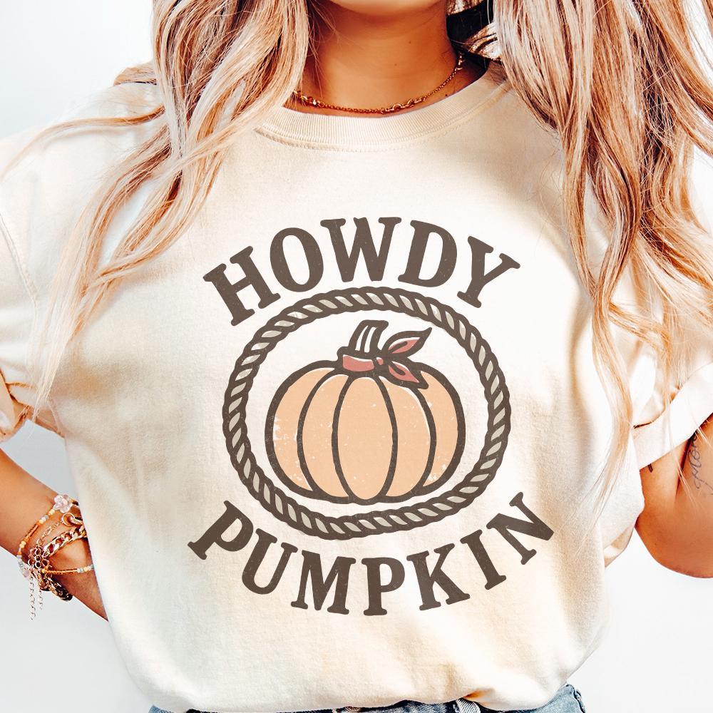 Howdy Pumpkin PNG, Western Fall PNG - 300 DPI Design for T-Shirt