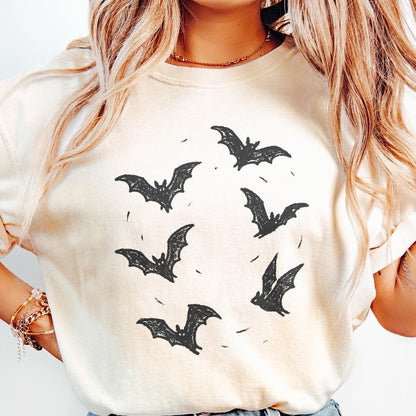 Minimal Flying Bats PNG, Spooky Halloween Bat Clipart - 300 DPI Design