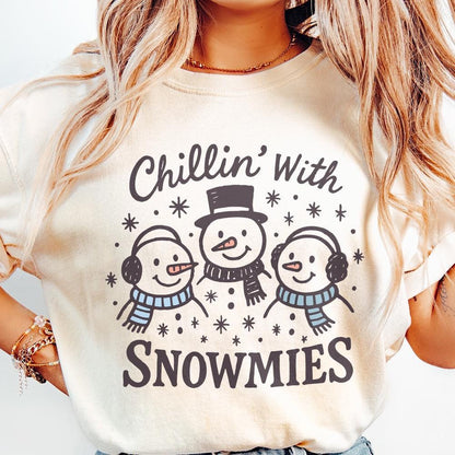 Chillin' With Snowmies PNG, Funny Christmas Snowman PNG - 300 DPI Design