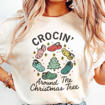 Crocin' Around The Christmas Tree PNG, Funny Christmas Shirt - 300 DPI